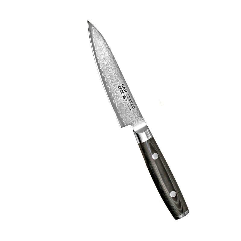 Yaxell Ran Damascus Utility Knife, 12 cm