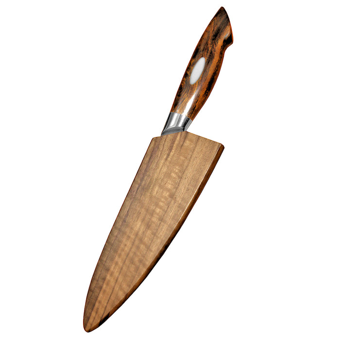 Xinzuo Teräsuoja Kokkiveitselle, leveällä terällä, Pähkinäpuinen