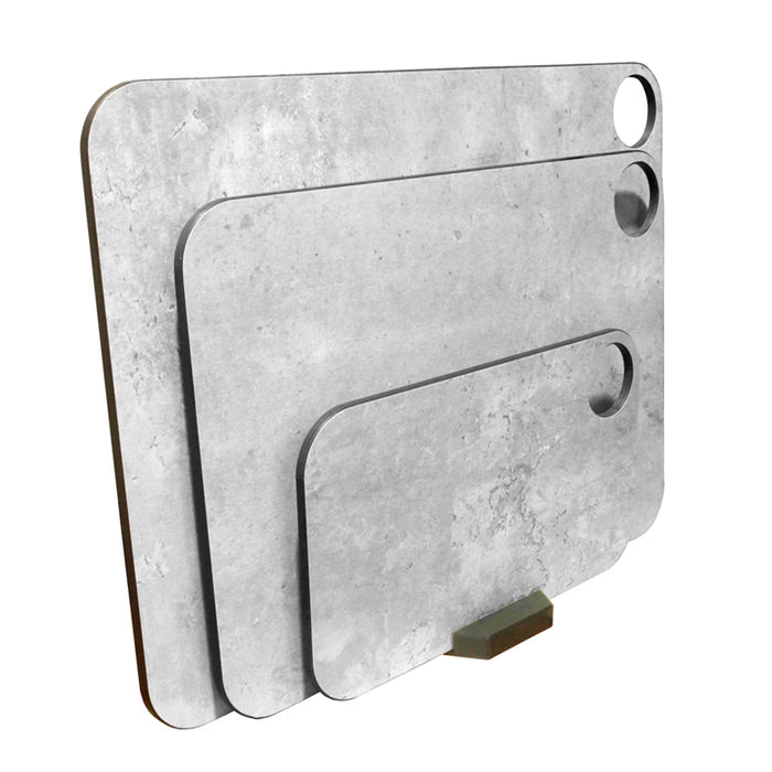 3 arcos leikkuulautaa säilytystelineessä