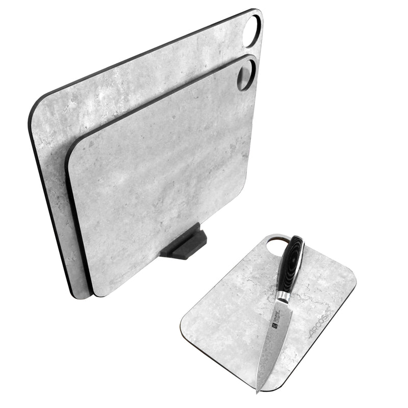 Arcos skärbrädeset och stativ i träfiber, marmormönster, 4 delar