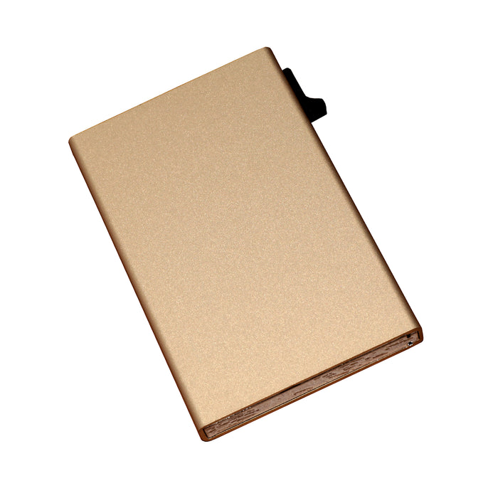 Kortplånbok Rfid aluminium, för 6-8 kort, beige