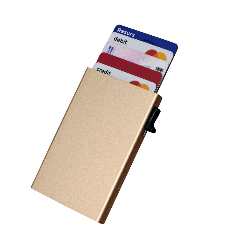 Card wallet Rfid aluminum, for 6-8 cards, beige