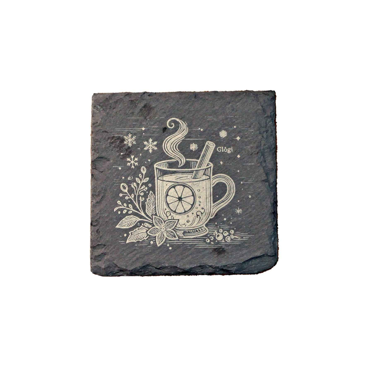 Veitsikauppa lasinalunen kivi, 10 x 10 cm, koristeellinen glögi-kuvio