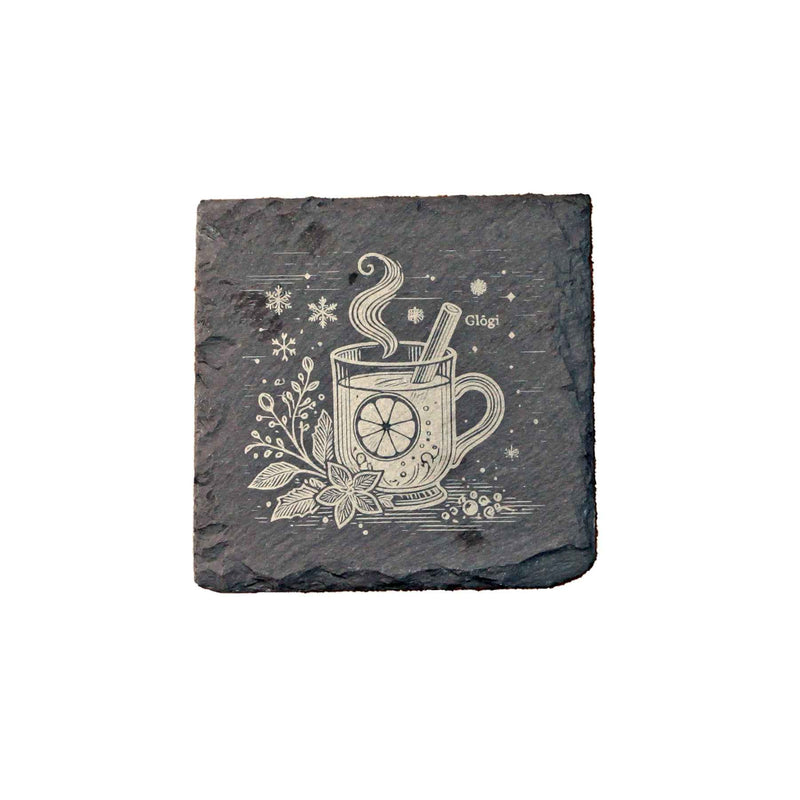 Veitsikauppa lasinalunen kivi, 10 x 10 cm, koristeellinen glögi-kuvio