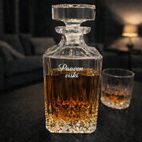 Dorre Whiskyset med gravyr i kristallglas, 7 delar