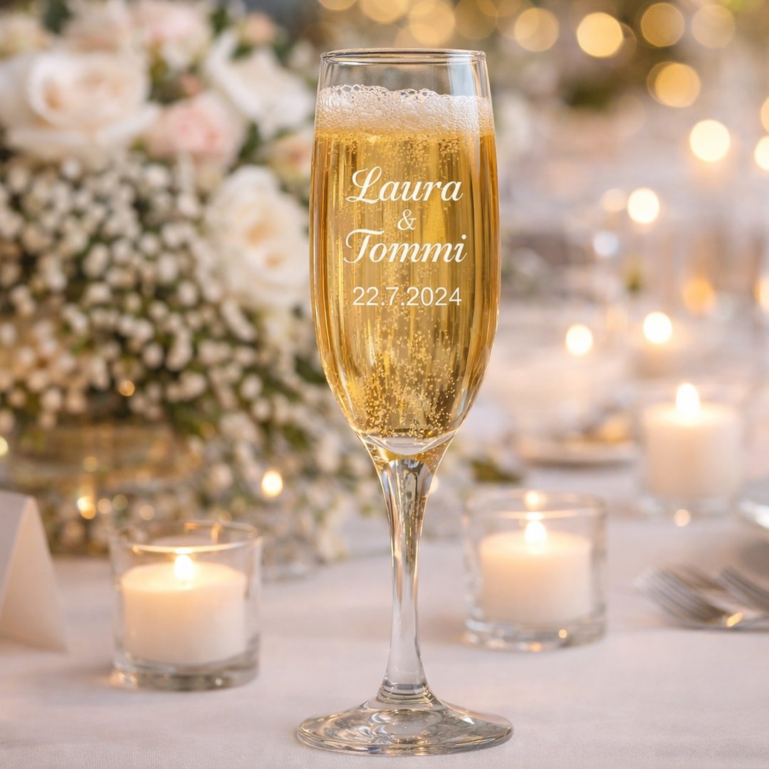 Moda champagne glass 16.5 cl, Engraved 2 pcs