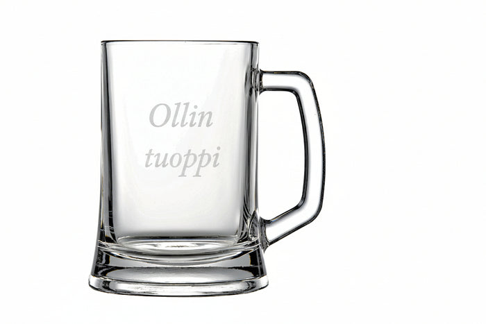 Pub Beer Glass with Handle, 50 cl, Engraved, 2 pcs