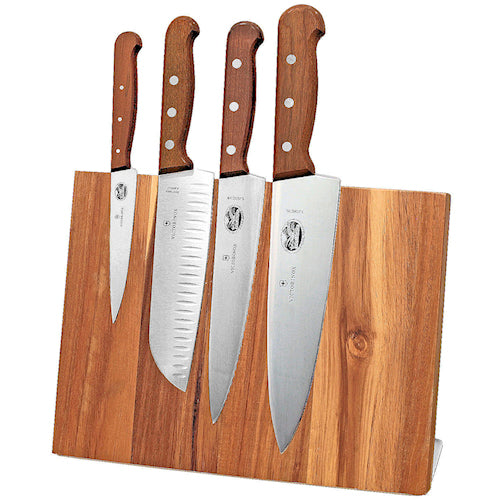 Victorinox veitsisarja puukahva, 5 osaa, kokkiveitsi, ovaalihiottu santoku, sahalaita,vihannesveitsi veitsimagneetti
